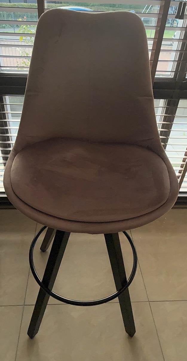 Set van 4 oudroze stoffen barkrukken – 75 cm zithoogte, Huis en Inrichting, Ophalen, Kunststof, Gebruikt, 60 tot 90 cm