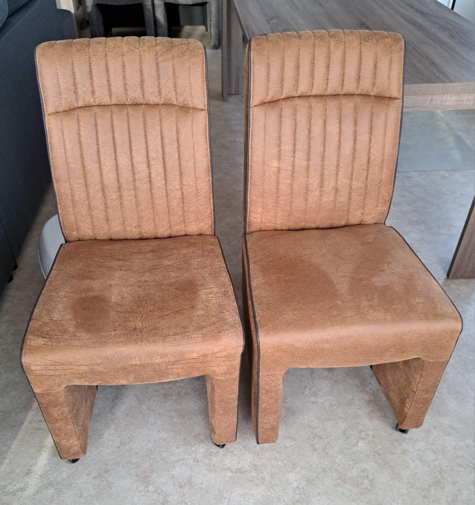 6 Eetkamer stoelen Exotic, Huis en Inrichting, Stoelen, Ophalen, Gebruikt, Overige kleuren, Stof