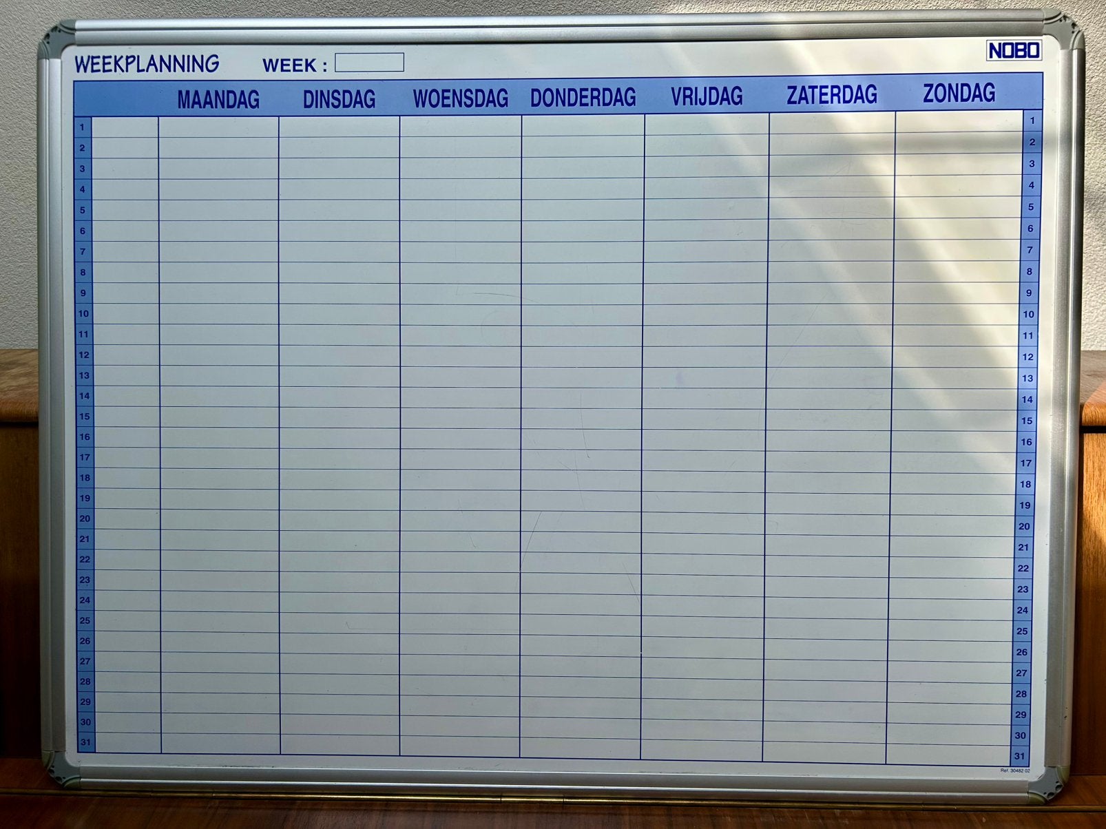 NOBO Whitebord/ Planbord - Planner/organizer - 90x 68 cm, Ophalen, Gebruikt