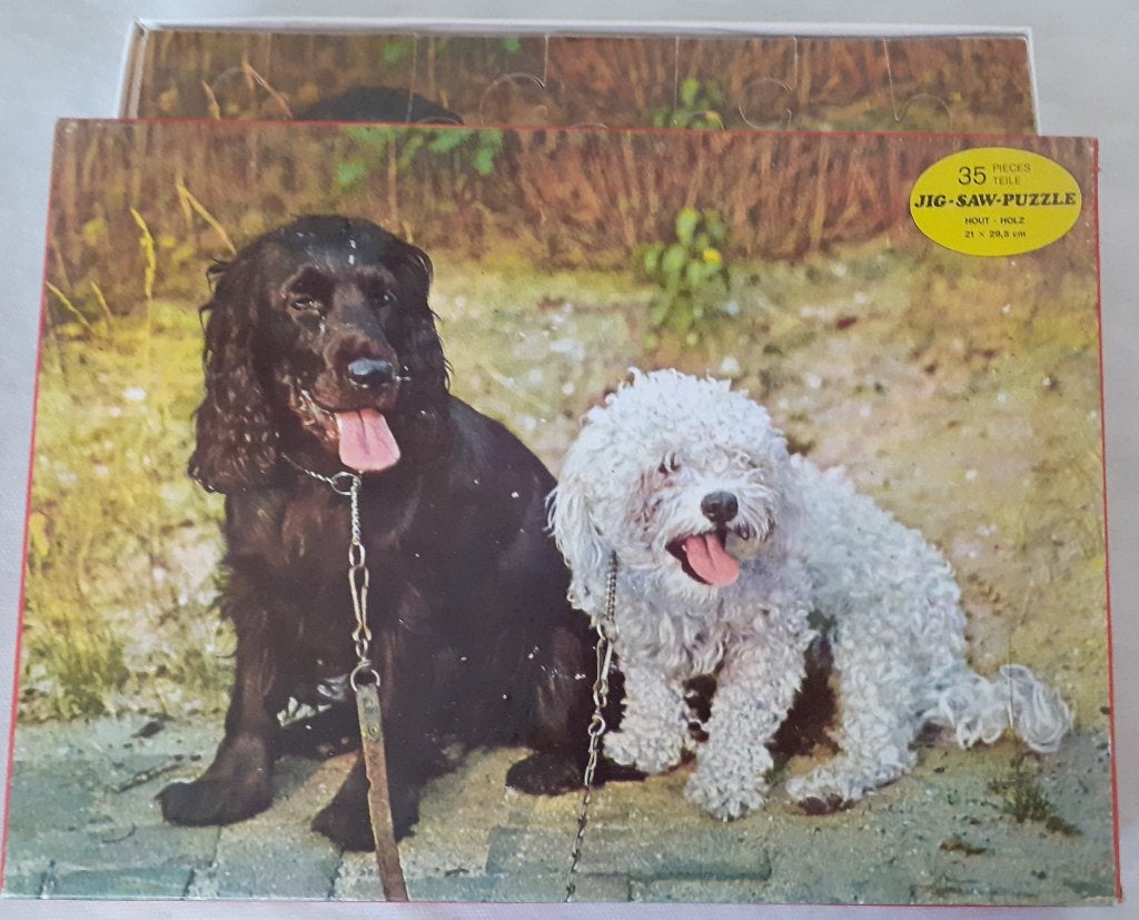 LEGPUZZEL MULDER jig-saw nr. 9078 A 35 stukjes 2 honden, Ophalen of Verzenden, Minder dan 500 stukjes, Zo goed als nieuw, Legpuzzel