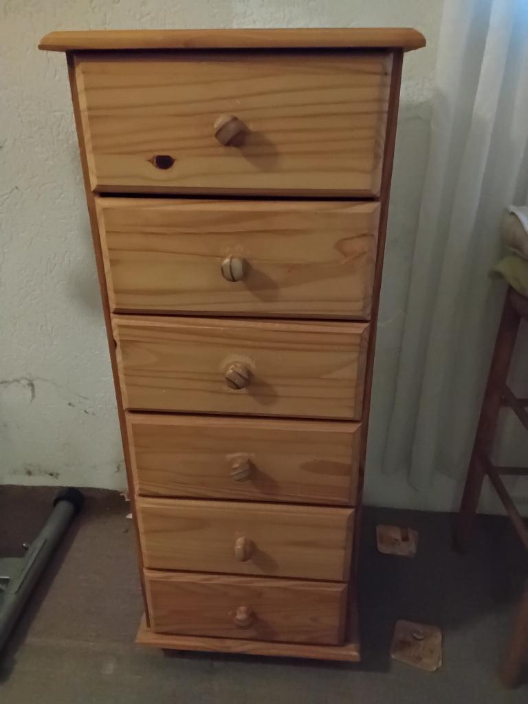 Grenen 6 laden kast, Huis en Inrichting, Kasten | Ladekasten, Ophalen, Gebruikt, 5 laden of meer, 100 tot 150 cm