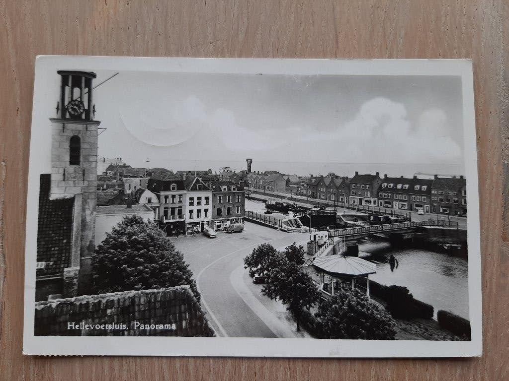 Hellevoetsluis panorama sluis brug muziektent seinmast? 1965, Ophalen of Verzenden, 1960 tot 1980, Gelopen, Zuid-Holland