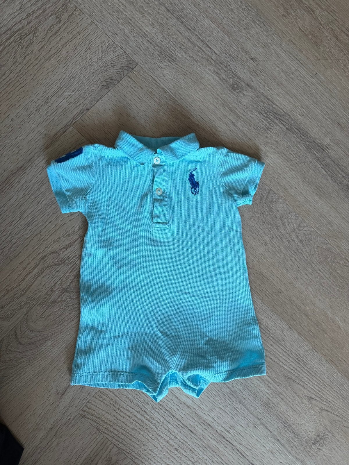 Ralph Lauren Baby Polo Romper - Lichtblauw (3M), Ophalen of Verzenden, Zo goed als nieuw, Jongetje