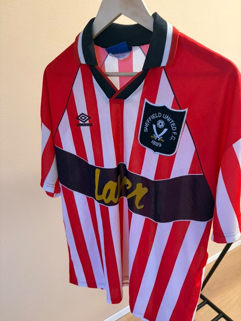 Sheffield United 1994/95 Thuisshirt – Maat L, Maat L, Ophalen of Verzenden, Zo goed als nieuw, Shirt