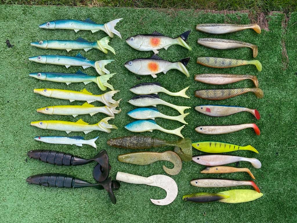 31 Grote Shad, Manns Fox Wob & ITT geen haken ingezetten, Watersport en Boten, Ophalen of Verzenden, Zo goed als nieuw