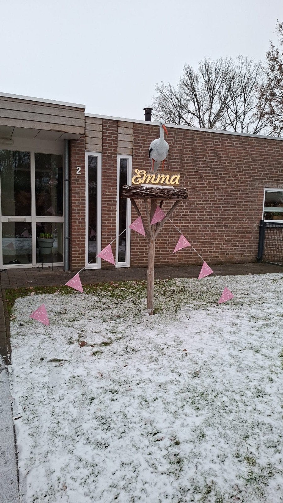 Geboorte ooievaar, Ophalen, Zo goed als nieuw