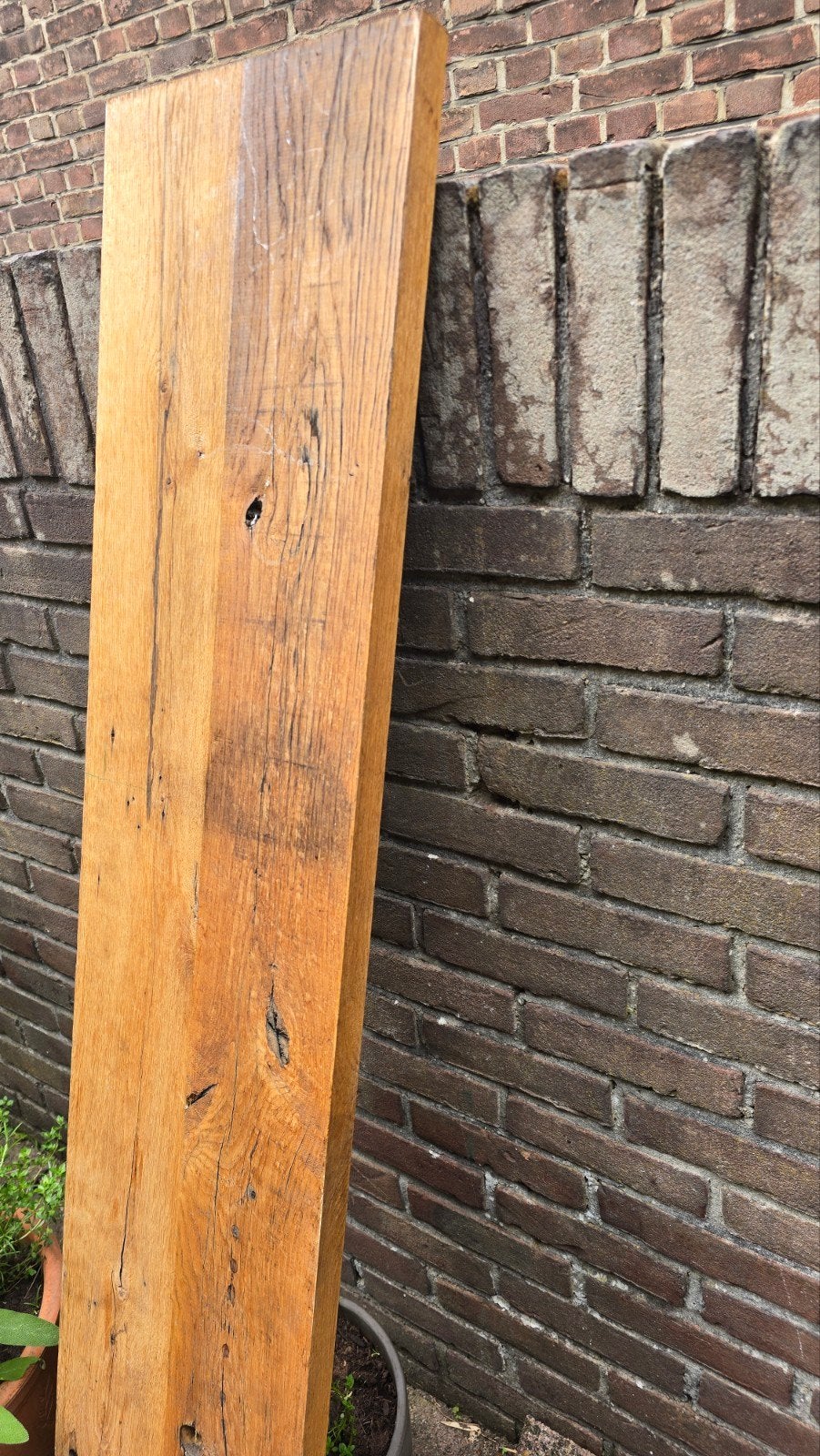 Oude eiken plank van oude wagondelen, Gebruikt, Eiken, Ophalen of Verzenden, Plank