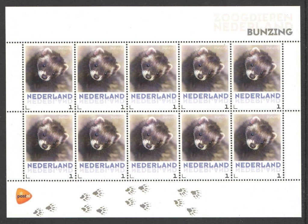 Postzegels Zoogdieren in Nederland: Bunzing, Ophalen of Verzenden, Na 1940, Postfris