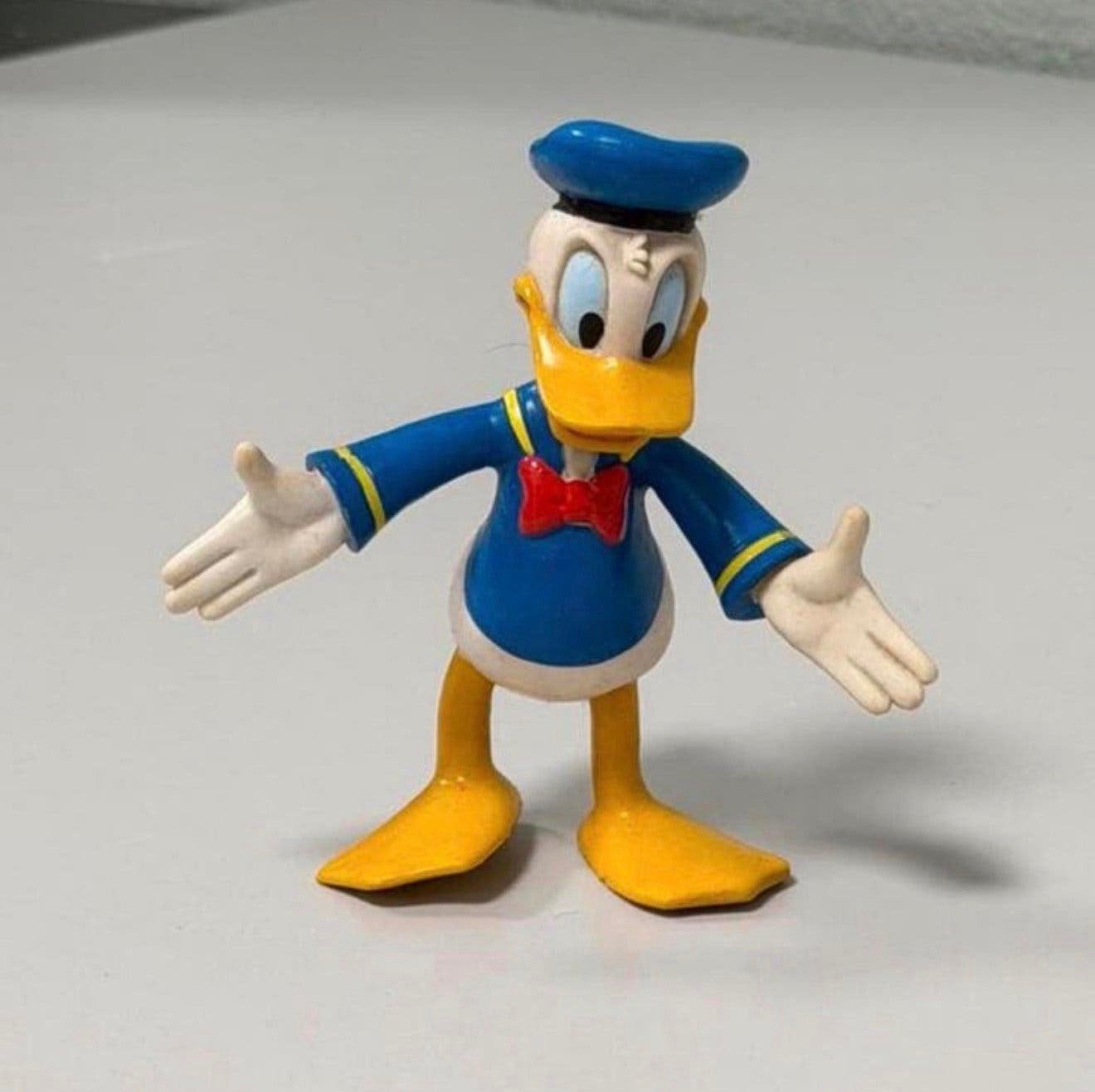 Origineel Vintage Disney Donald Duck Rubber Figuurtje – 12cm, P, Beeldje of Figuurtje, P, P