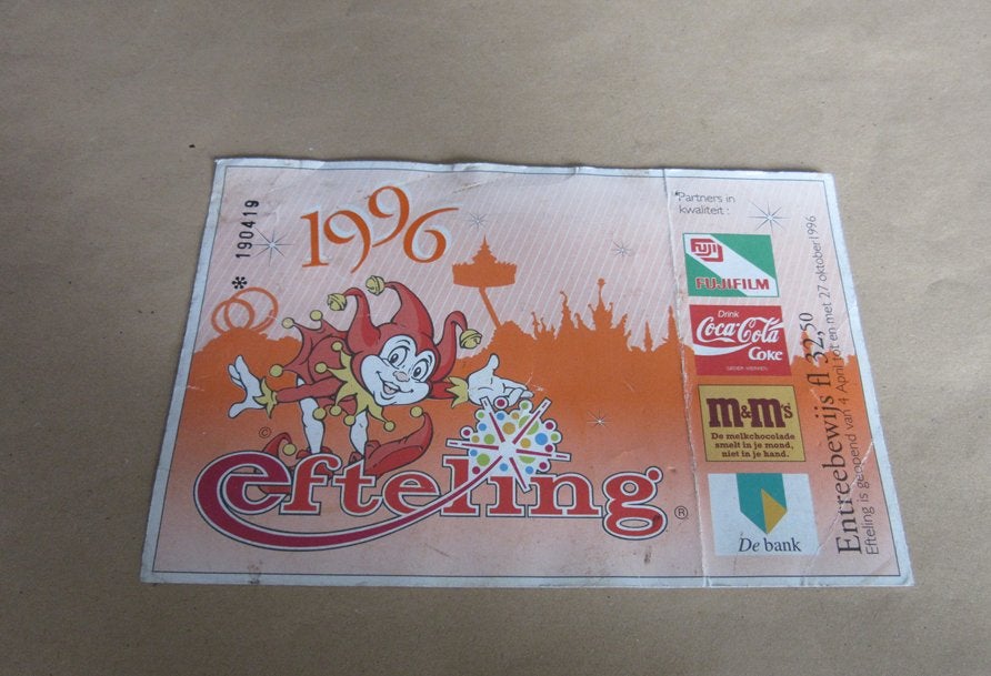 Efteling entreebewijs 1996, Verzenden, Gebruikt, Overige typen