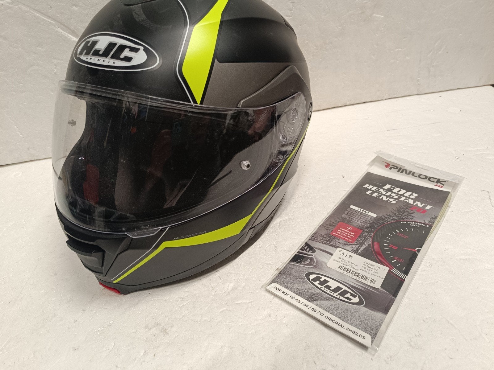 Hjc is max 2 motorhelm systeemhelm zonnevizier maat xs 54, XS, Systeemhelm, HJC, Ophalen of Verzenden