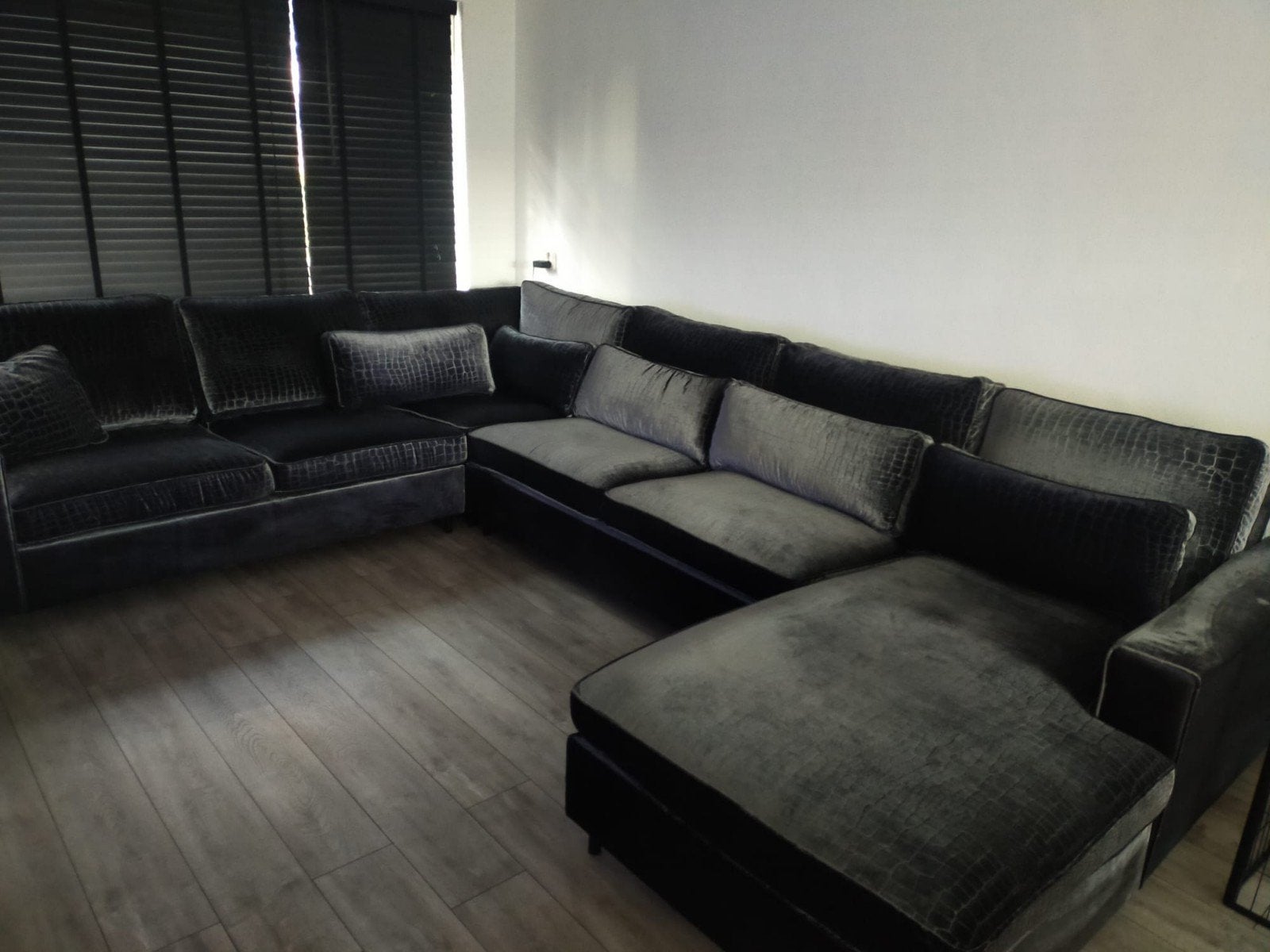 Luxe velvet croco u bank 
 Prachtige grote velvet croco hoe, Ophalen, Zo goed als nieuw, Stof