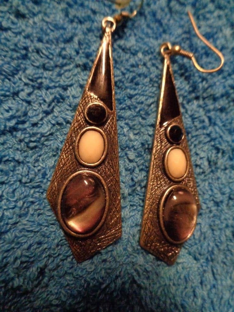 vintage hangers met stenen nr or 043, Sieraden, Tassen en Uiterlijk, Oorbellen, Overige materialen, Hangers, Overige kleuren, Nieuw