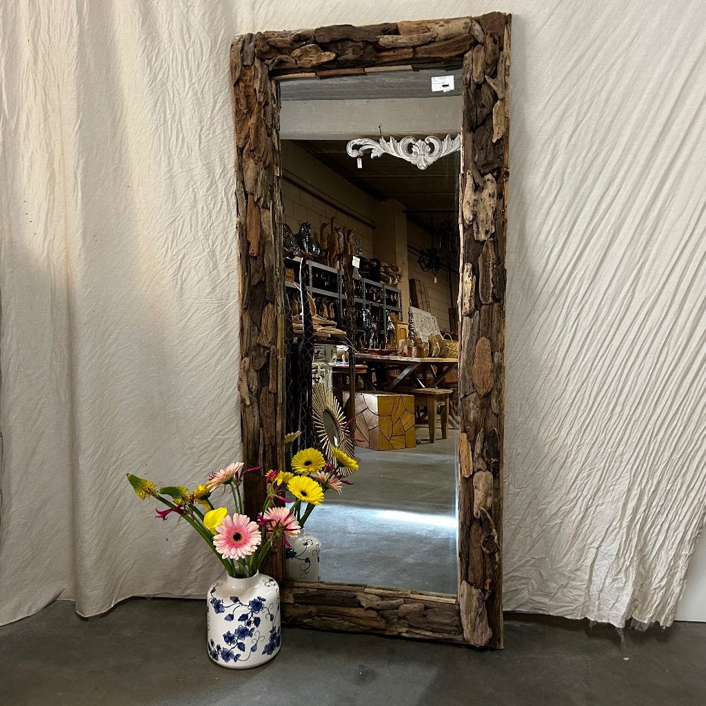 spiegel drijfhout / driftwood - 180 x 80 cm - Gratis bezorgd
