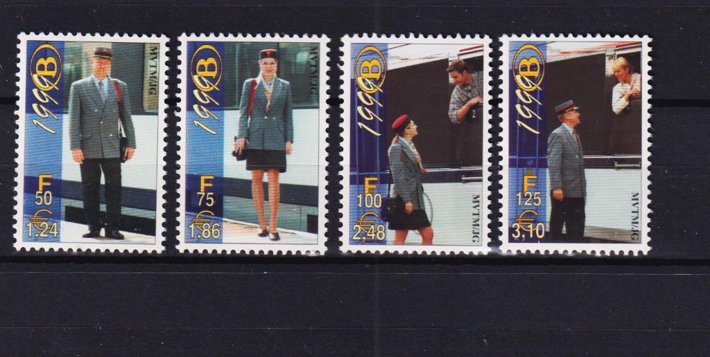 België Spoorwegvignetten 1999 TRV9-12 **, Ophalen, Postfris, Treinen, Postfris