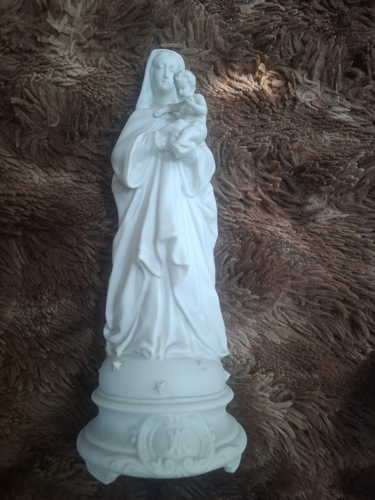 Beeldje Maria met kindje Jezus Biscuit porselein, Antiek en Kunst, Ophalen of Verzenden