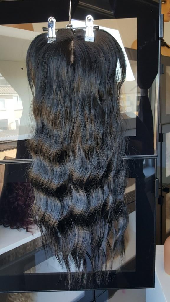 HaarTopper: #15 - Zwart - Wavy - 50/55cm, Ophalen of Verzenden, Nieuw, Pruik of Haarverlenging