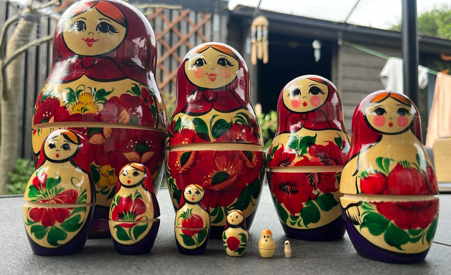 Set van 2 Matroesjka / Baboesjka nestpoppen (hout), Ophalen of Verzenden, Gebruikt