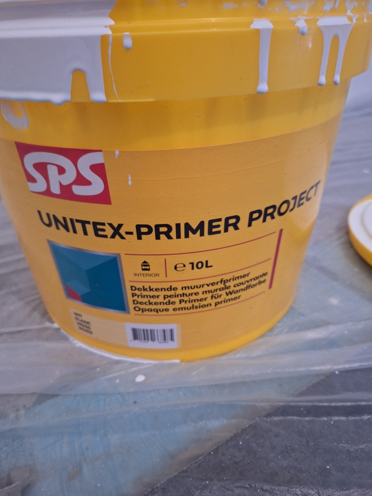 SPS Unitex-Primer Project 10L - Witte Muurverf Primer, Ophalen, 5 tot 10 liter, Wit, Verf