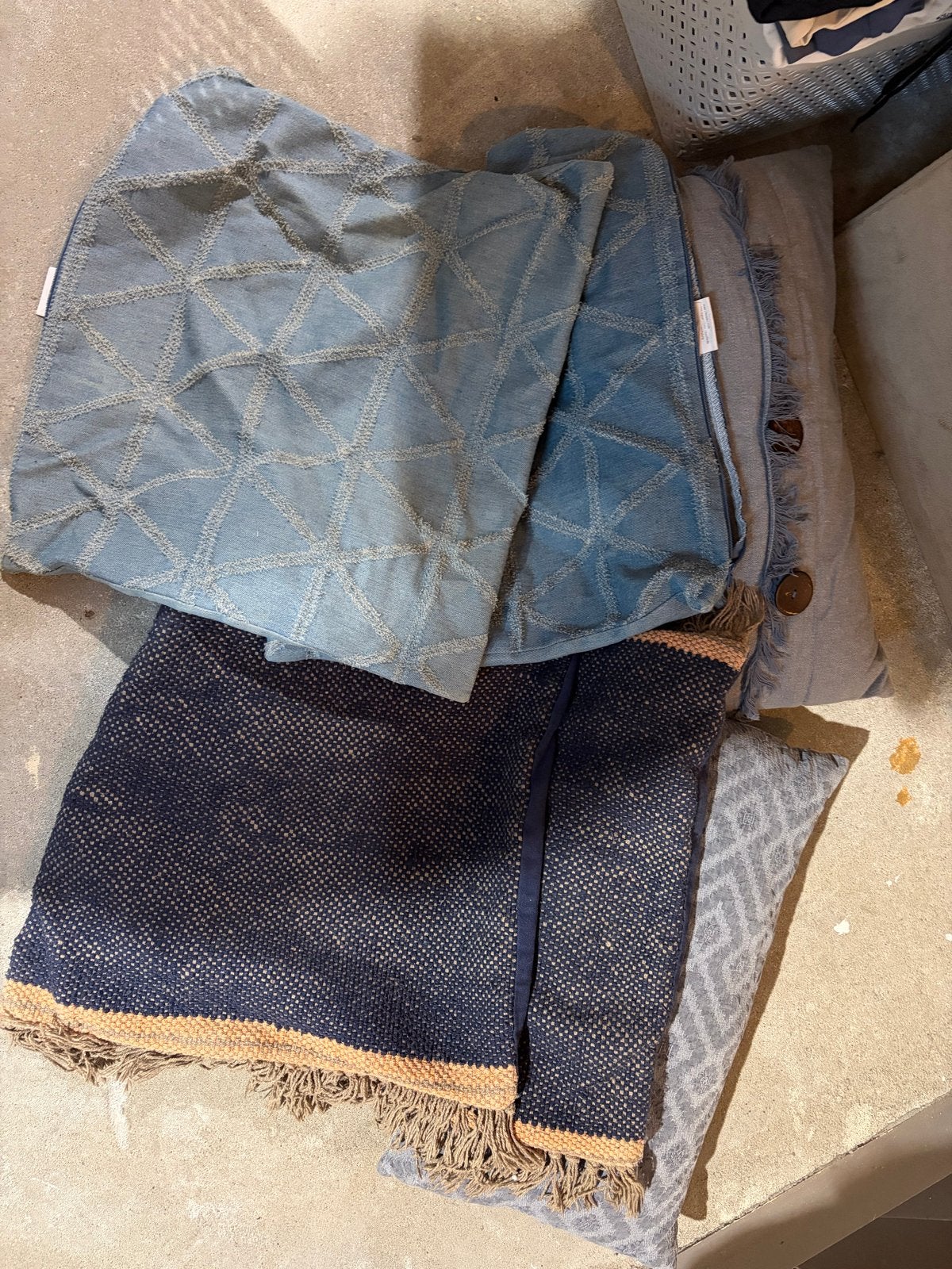Nette blauwe kussenhoezen en kussens, Ophalen, Overige merken, Gebruikt, Blauw