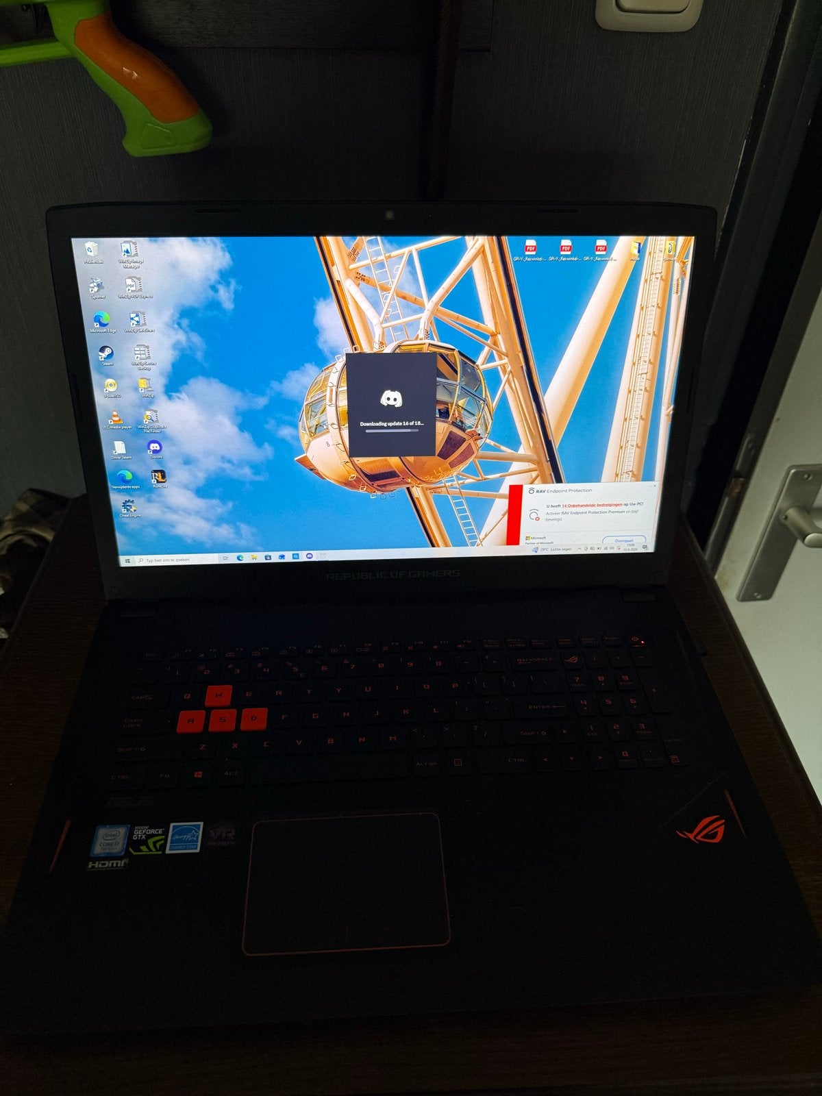 ASUS ROG GL702VMK Gaming Laptop i7-7700HQ GTX 1060 8GB RAM, Gebruikt, 2 tot 3 Ghz, Qwerty, 8 GB