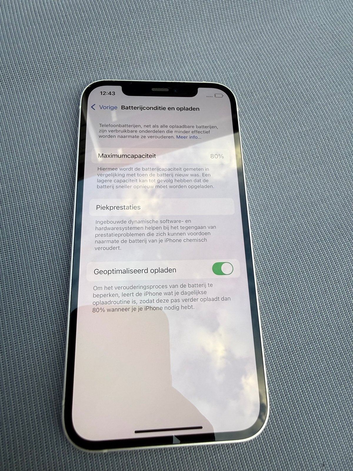 iPhone 12 64GB Wit - Zo goed als nieuw, 80% batterij, Wit, Ophalen of Verzenden, Zo goed als nieuw, Zonder simlock