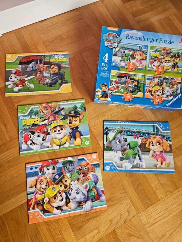 Puzzel Paw Patrol 4 stuks, Ophalen of Verzenden, 10 tot 50 stukjes, Zo goed als nieuw, 4 tot 6 jaar
