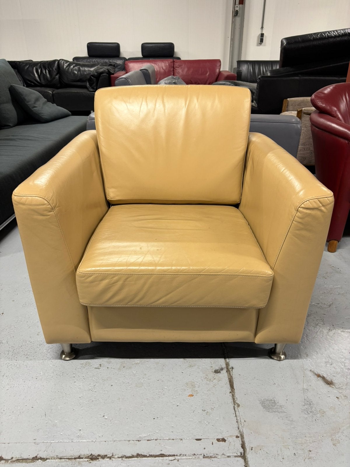 Leren fauteuil, Huis en Inrichting, Ophalen of Verzenden, Gebruikt, 75 tot 100 cm