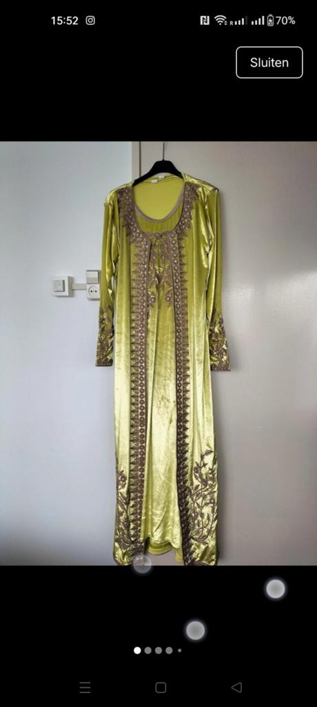 Prachtige nieuwe caftan, past S/M en L, Ophalen of Verzenden, Nieuw, Maat 38/40 (M), Groen