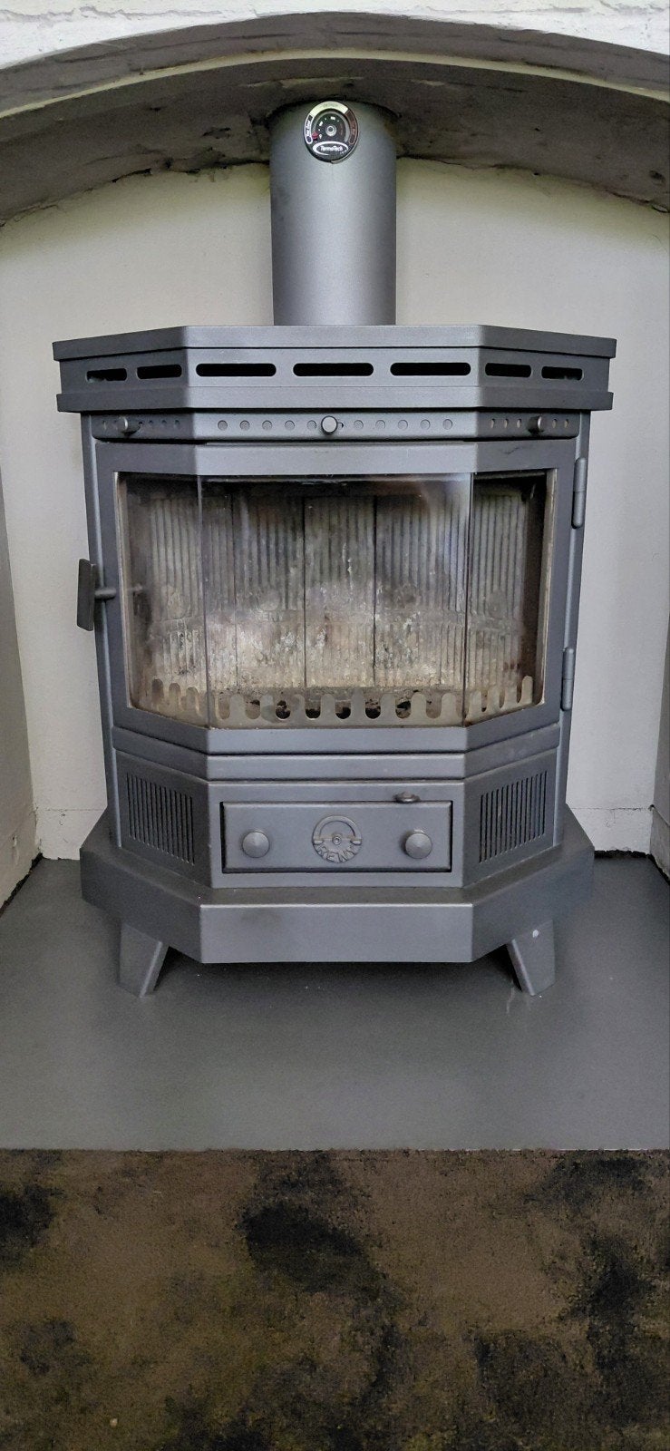 Reny oslo xl 8kw houtkachel, Ophalen, Zo goed als nieuw, Vrijstaande haard, Houthaard