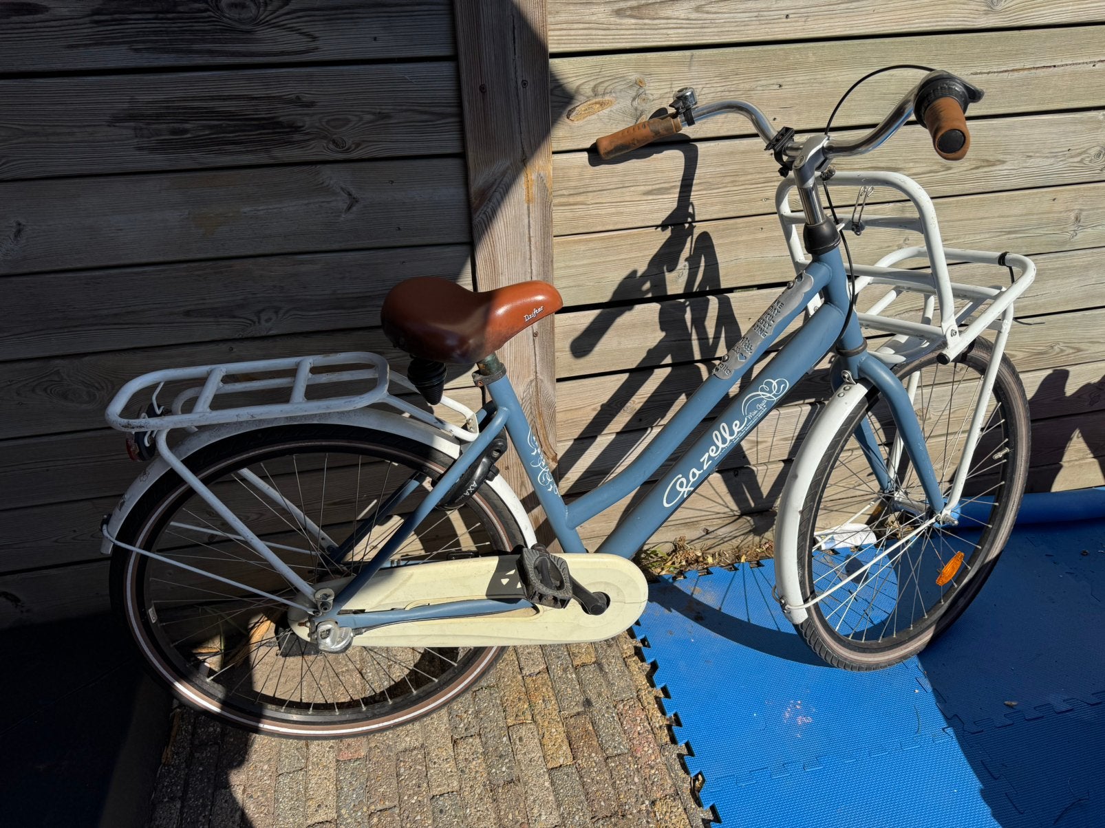 Gazelle Miss Grace Jeansblue/Wit 26 D44 Jeugfiets, Ophalen, Gebruikt, 26 inch of meer, Handrem