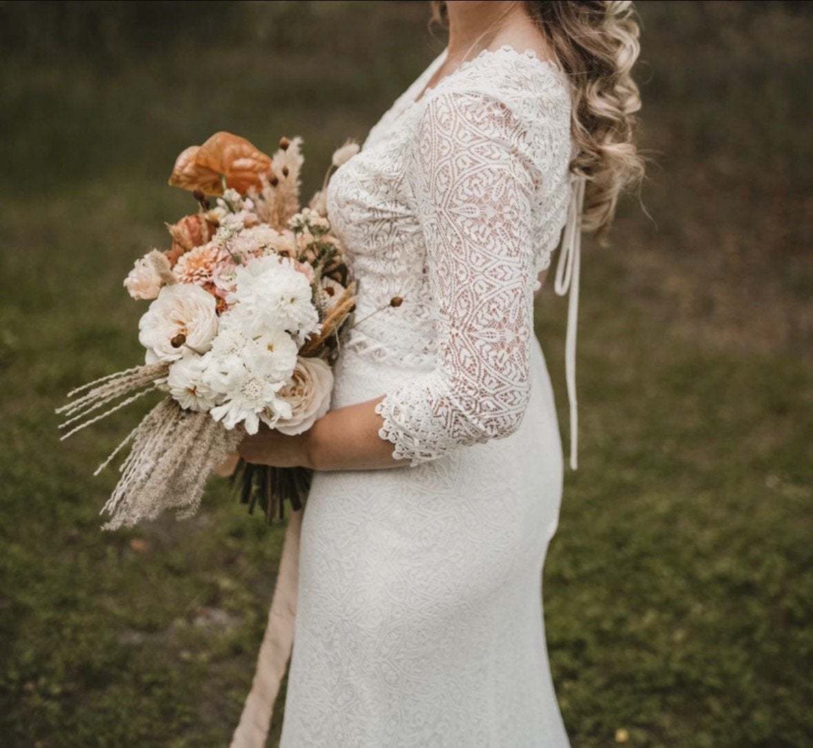 Boho bohemian trouwjurk Brinkman Tres Chic, Ophalen of Verzenden, Gedragen, Wit, Trouwjurk