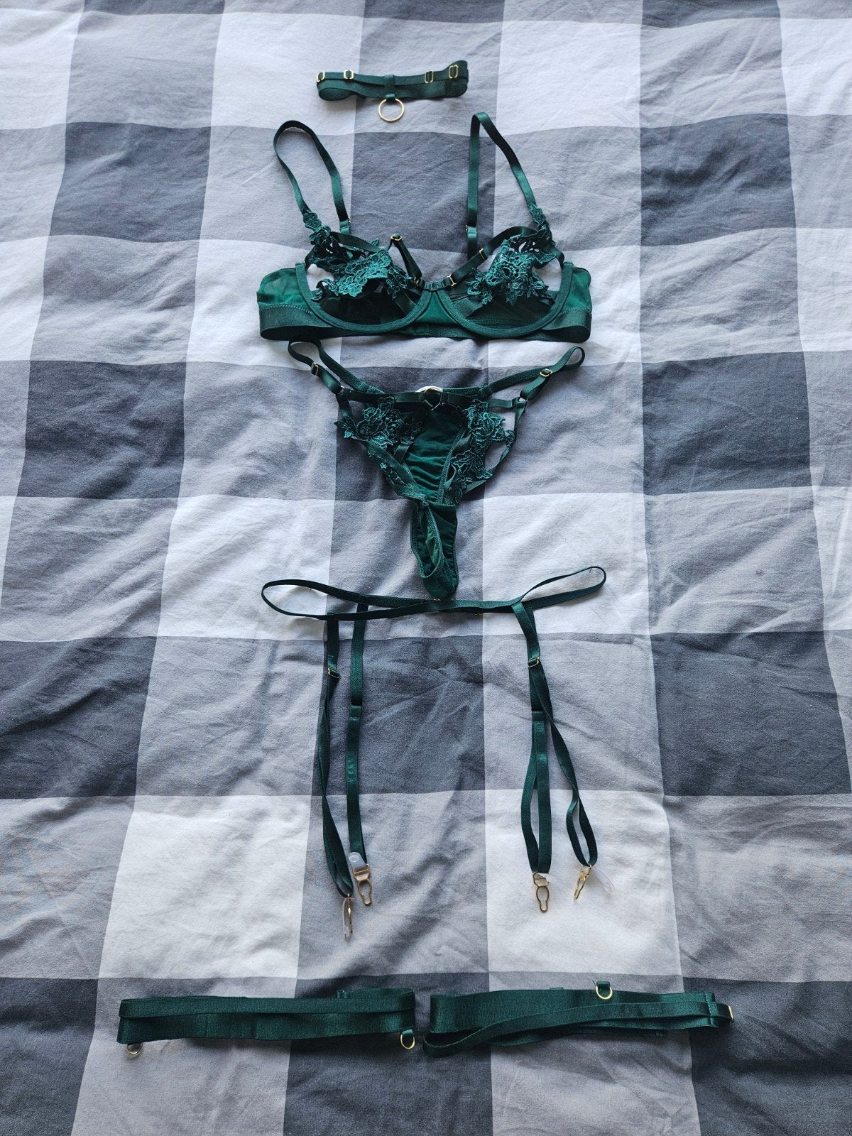 Groen Lingerie Setje Maat M, Kleding | Dames, Verzenden, Groen, Setje