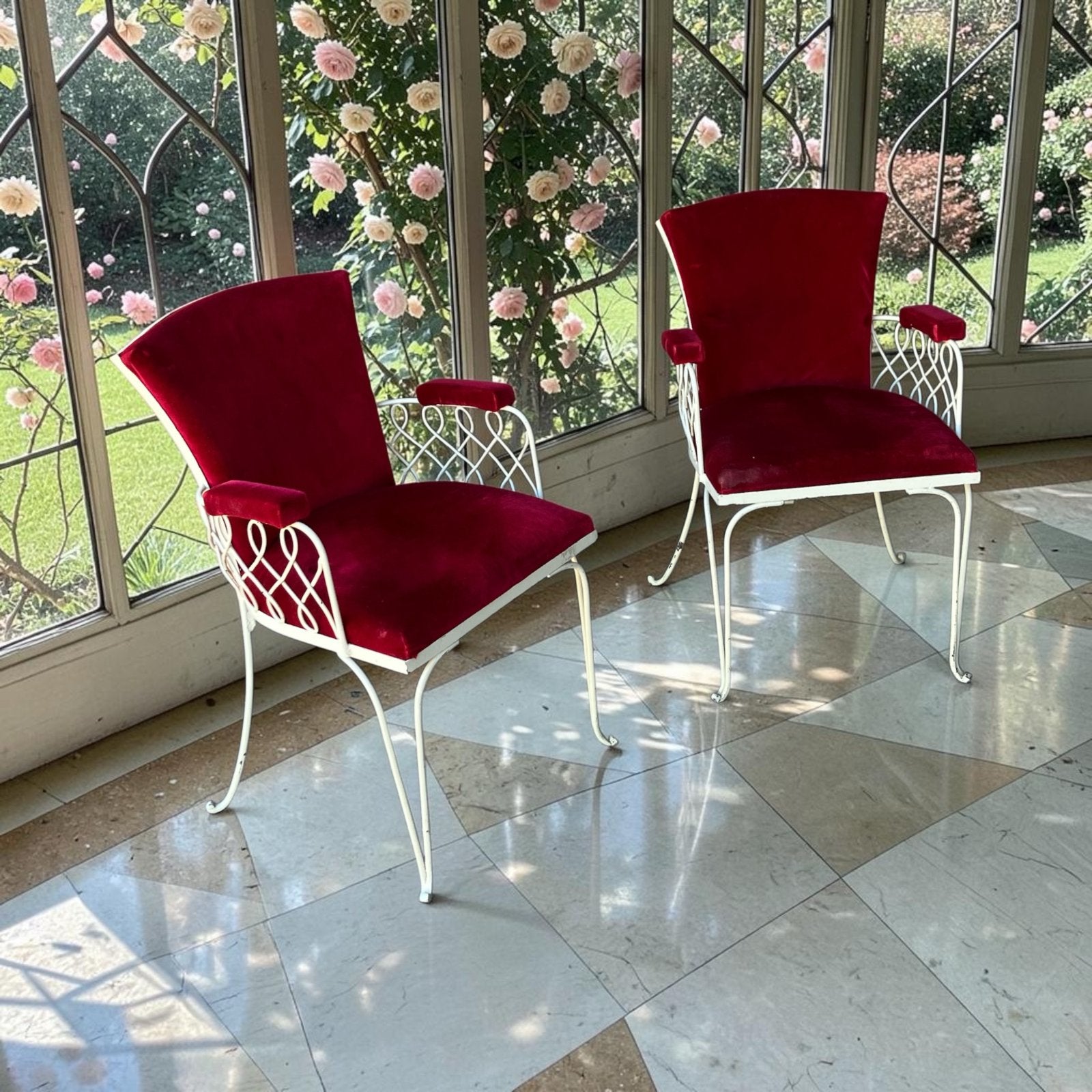 Franse Art Deco  Smeedijzeren Fauteuiltjes - René Prou, Ophalen