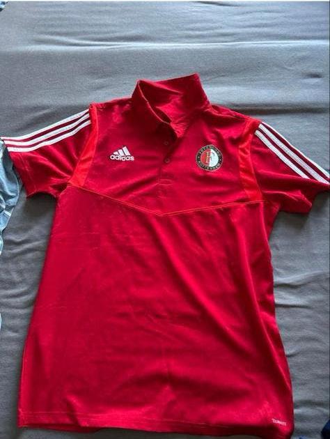 Adidas Feyenoord Polo Rood Maat M, Kleding | Heren, Ophalen of Verzenden, Zo goed als nieuw, Maat 48/50 (M), Rood