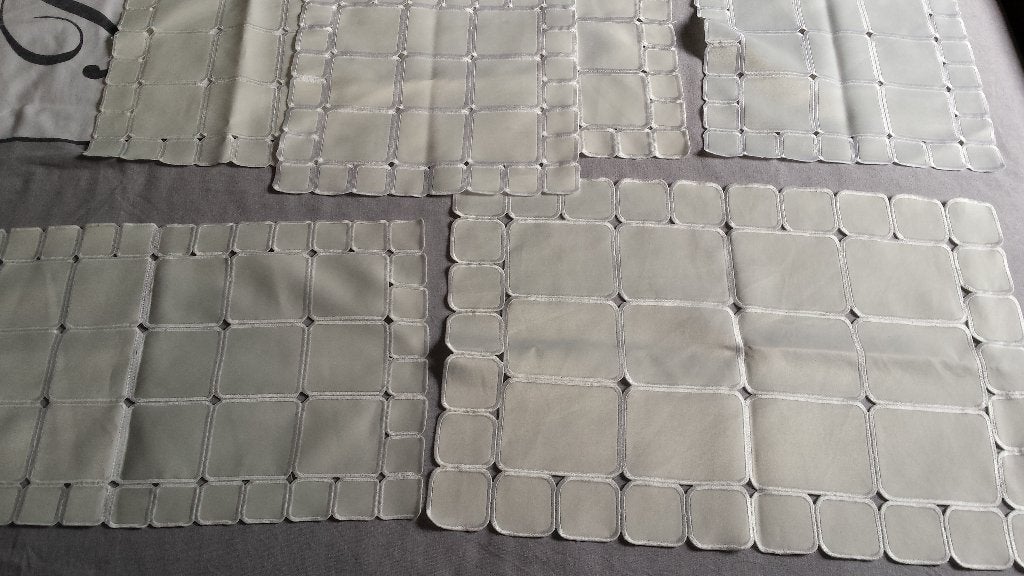 Set sierkleedjes met ruit, Beige, Ophalen of Verzenden, Textiel, Klassiek