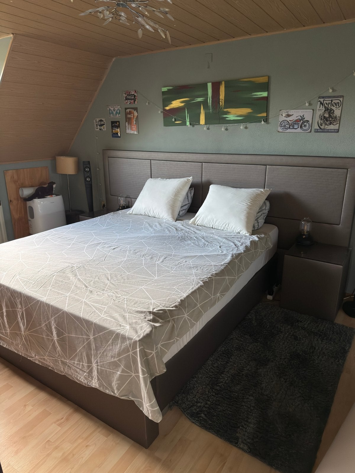 Luxe Boxspring 180x210, 210 cm, Tweepersoons, Ophalen of Verzenden, Zo goed als nieuw