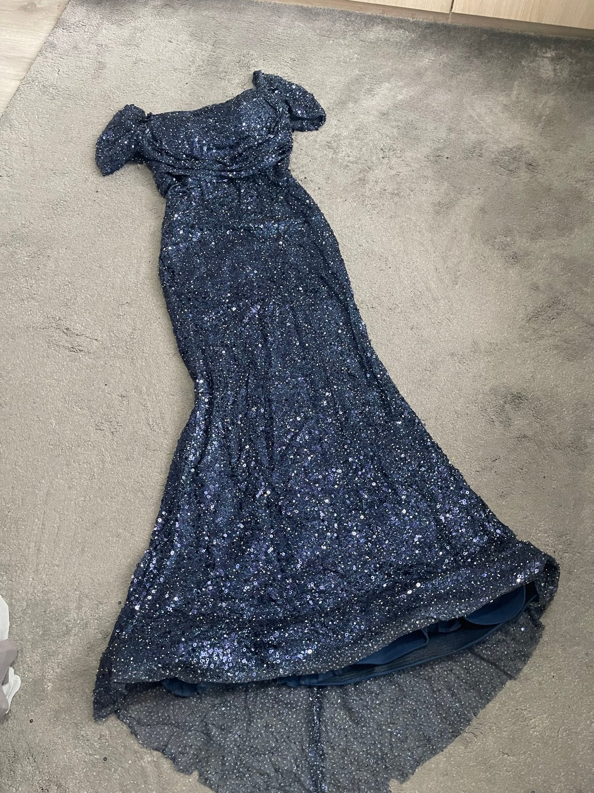 Prachtige Avondjurk met Pailletten - Maat M, Kleding | Dames, Gelegenheidskleding, Zo goed als nieuw, Galajurk, Maat 36 (S), Blauw