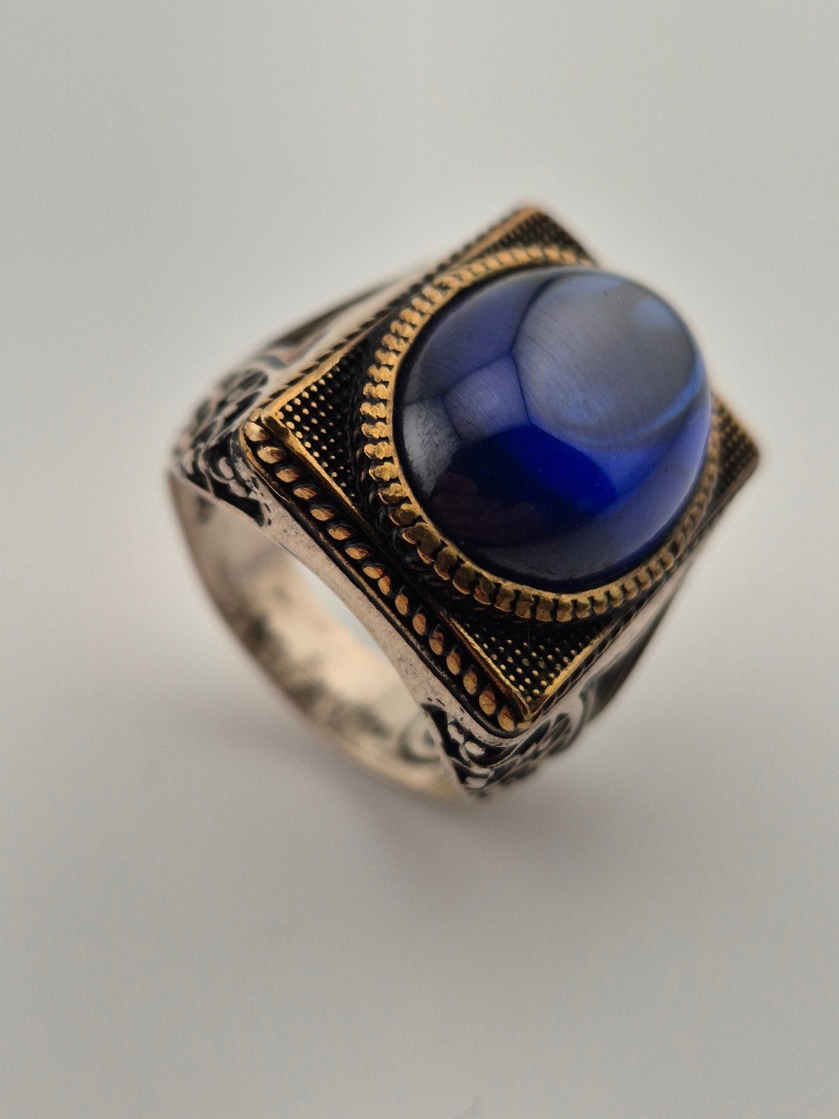 Mooie Luxe Ottomaanse 925 Sterling Zilveren Zegelring, Sieraden, Tassen en Uiterlijk, 20 of groter, Verzenden, Heer, Zilver