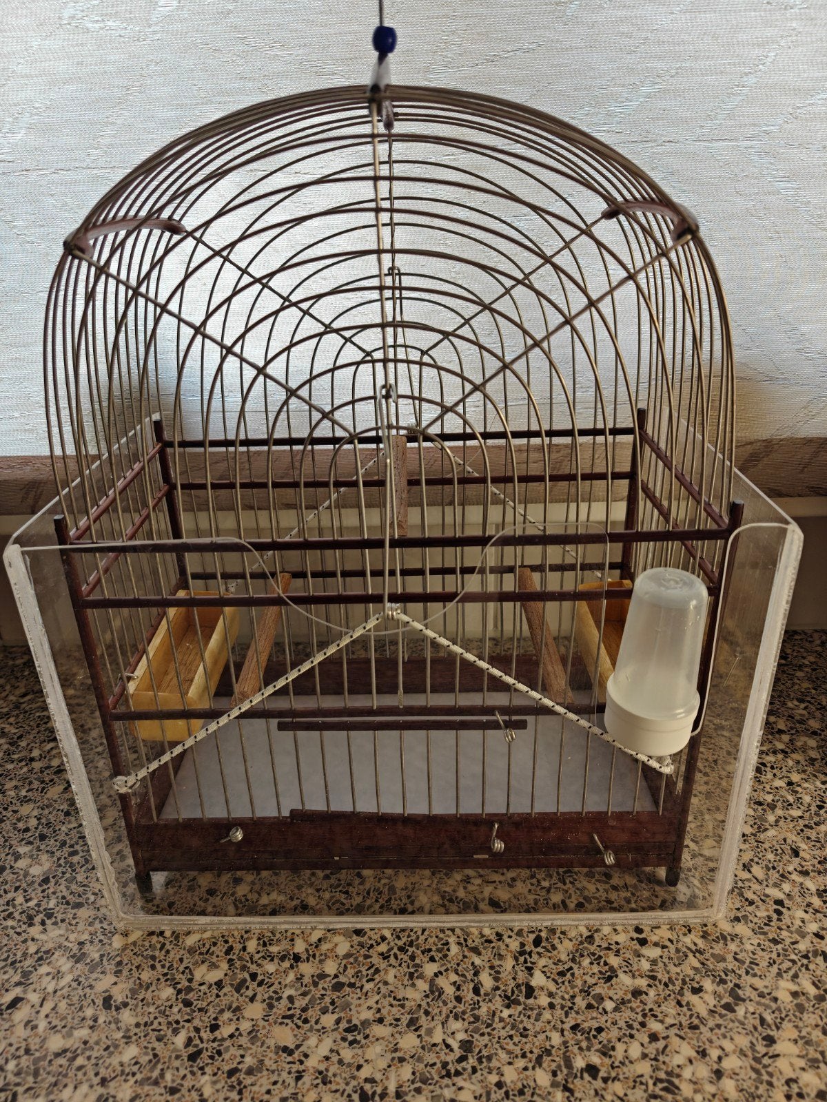 Picolet kooi compleet met knoei bak izgst    vaste prijs, Ophalen, Zo goed als nieuw, Hout, Vogelkooi