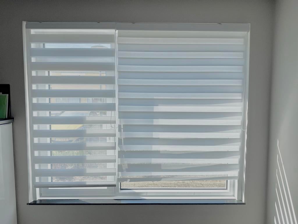 Duo Rolgordijn 80x180 cm en 120x180 Wit, Ophalen, 50 tot 100 cm, Zo goed als nieuw, Grijs