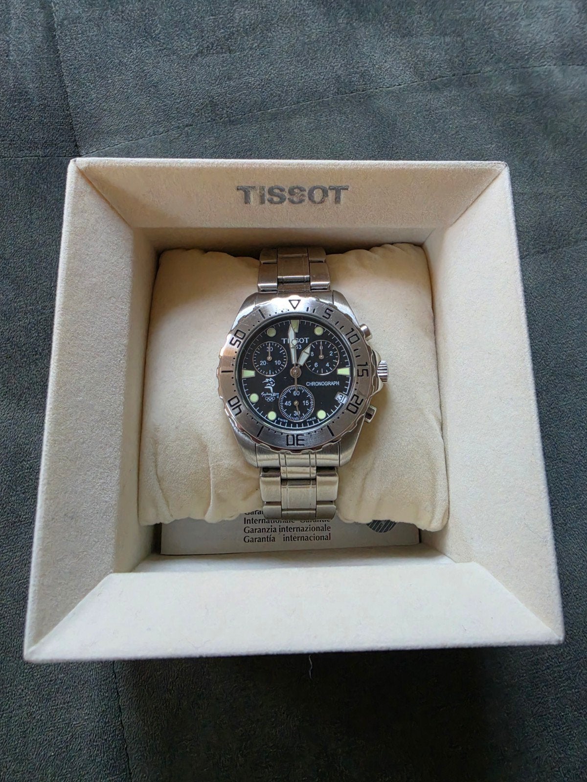 Tissot Sydney 2000 Olympische Spelen Chronograaf Horloge, Staal, Gebruikt, Staal, Polshorloge