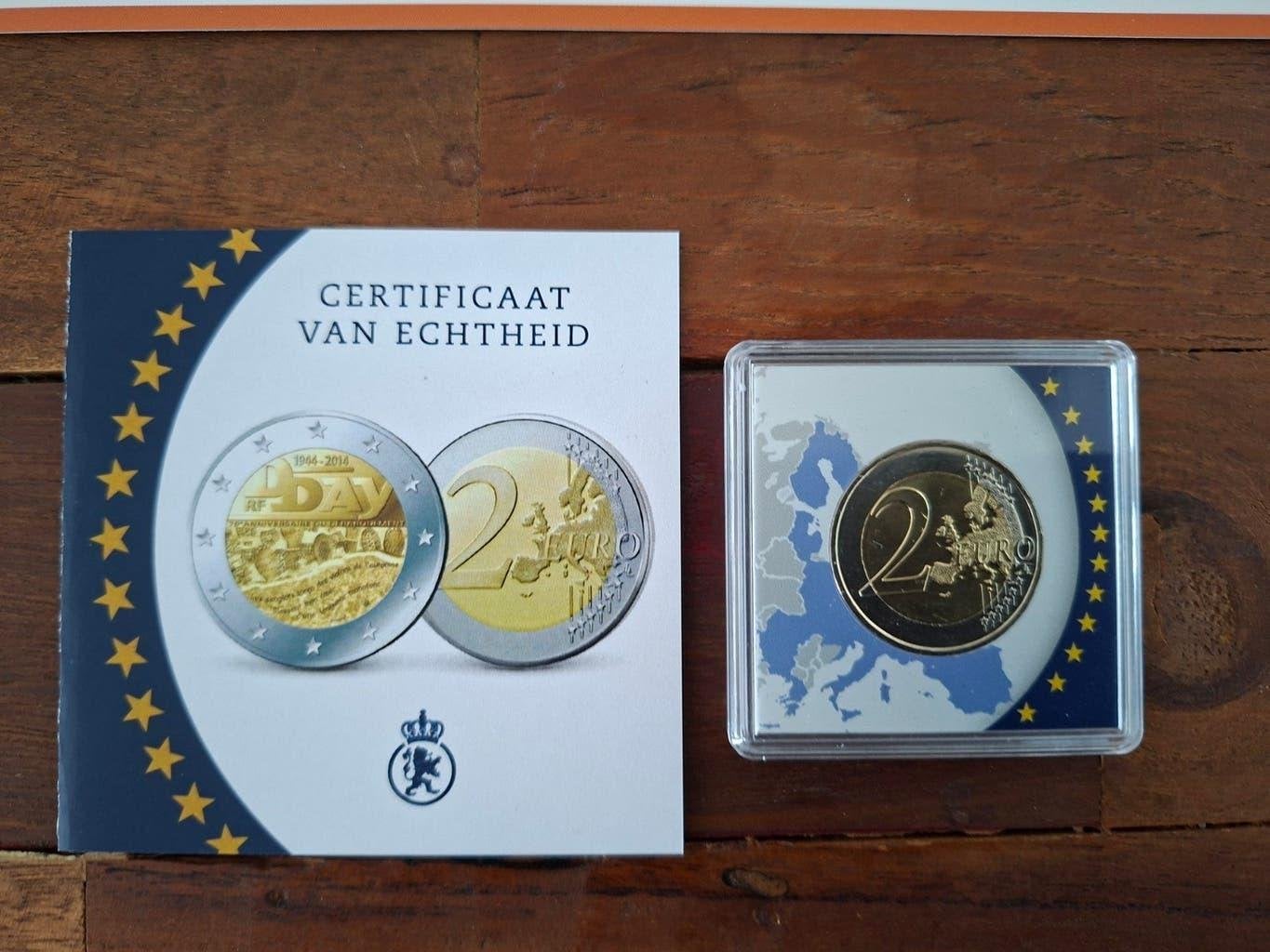 2 euro D-Day herdenkingsmunt Frankrijk met certificaat, Postzegels en Munten, Ophalen of Verzenden, Frankrijk, 2 euro, Losse munt