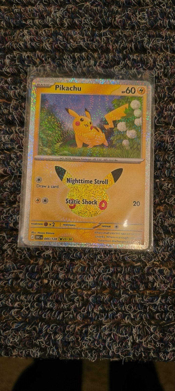 Pikachu 30th Anniversary Pokémon Kaart (Foil), Ophalen, Nieuw, Losse kaart, Foil