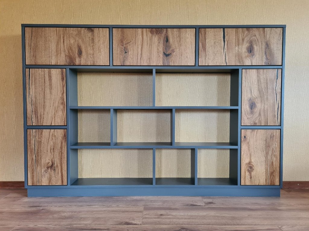 Roomdivider houtlook-antraciet, Ophalen, Zo goed als nieuw