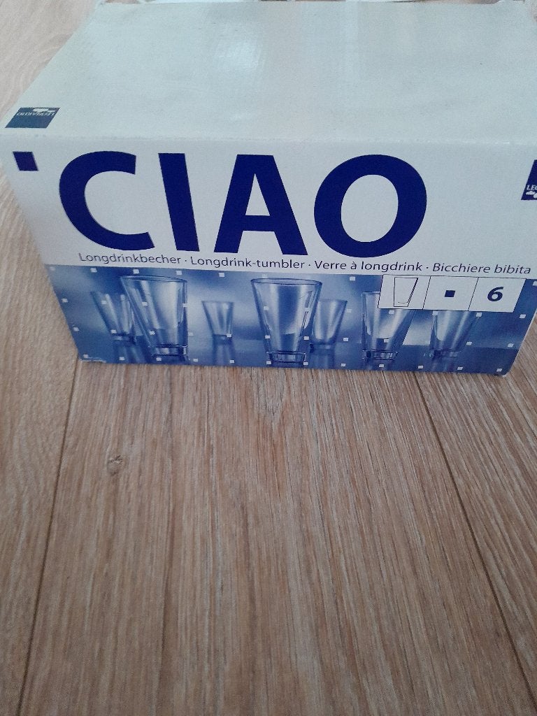 CIAO leonardo longdrink glazen 6 stuks NIEUW, Ophalen, Glas of Glazen, Overige merken, Nieuw