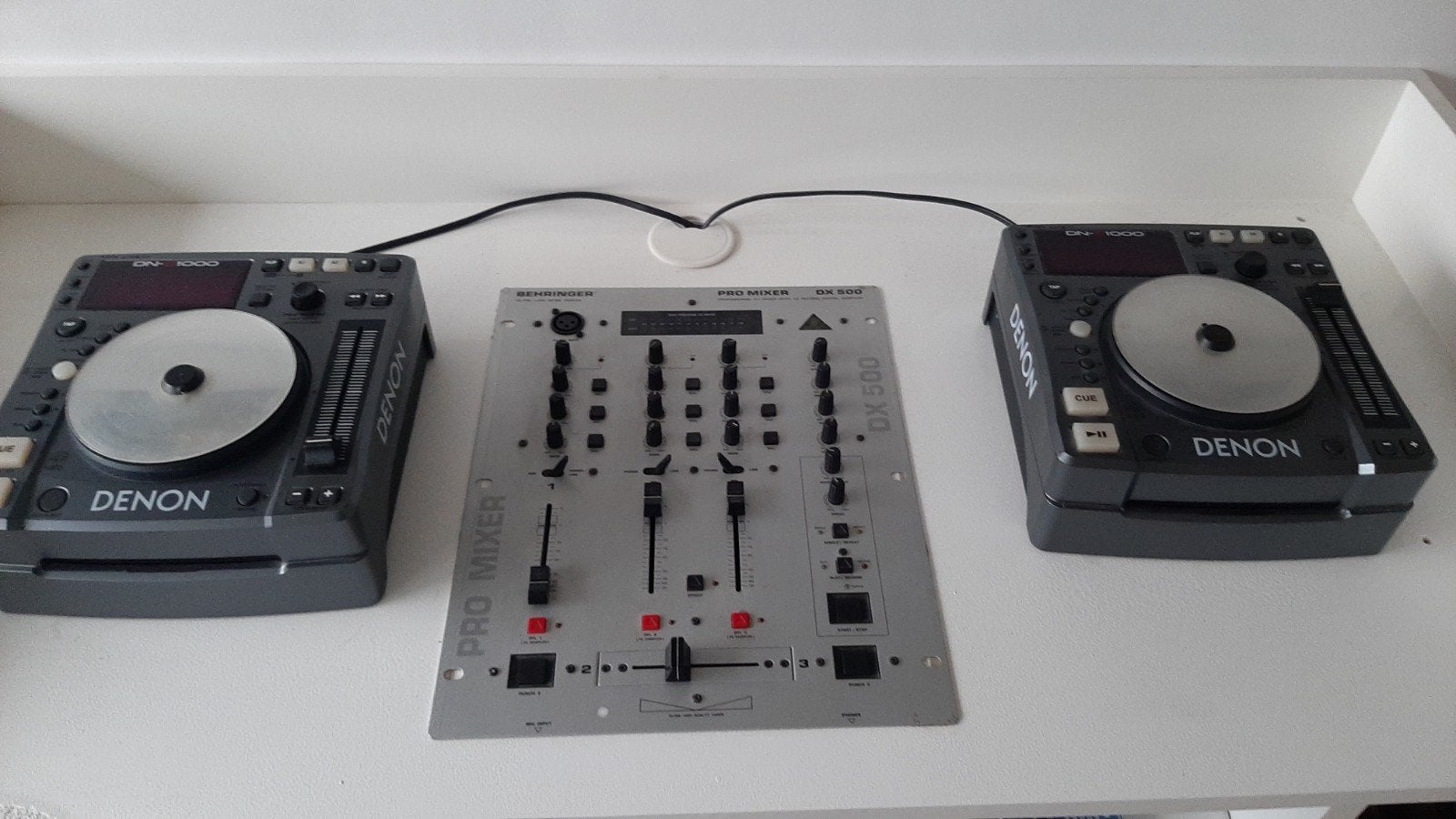 Complete DJ-set: Denon DN-S1000 spelers met Behringer mixer, Ophalen of Verzenden, Gebruikt, Dj-set, Denon
