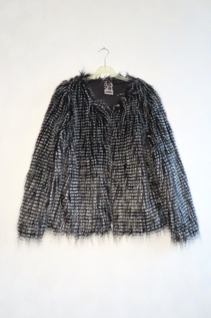Vest / Jasje Harig Zwart Grijs Poools mt 44 (4633), Zwart, Maat 42/44 (L), Ophalen of Verzenden, Zo goed als nieuw