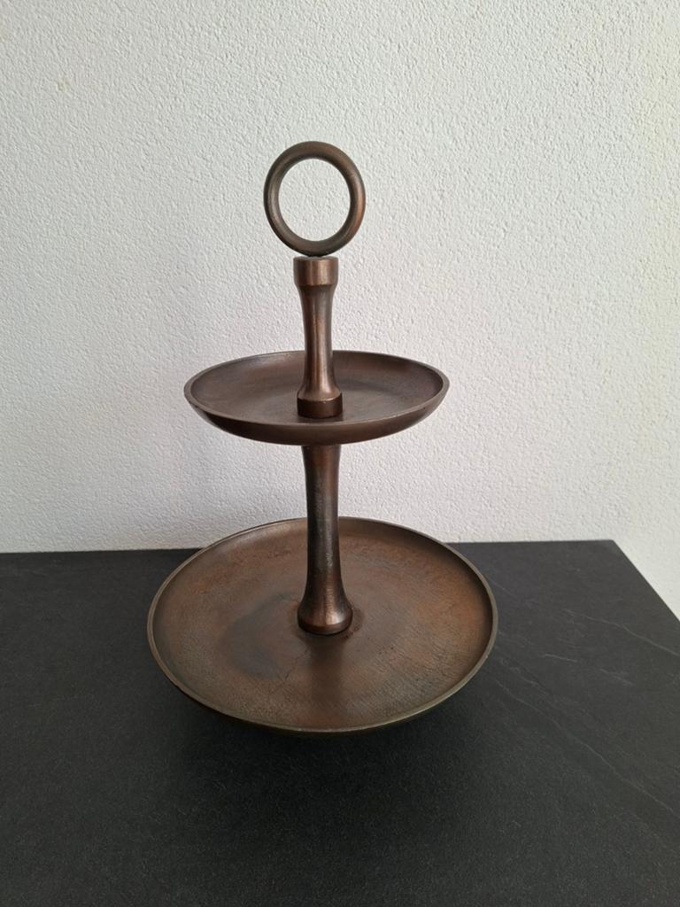 Elegante 2-laags etagiere bronskleurig - Lifestyle, Ophalen, Gebruikt