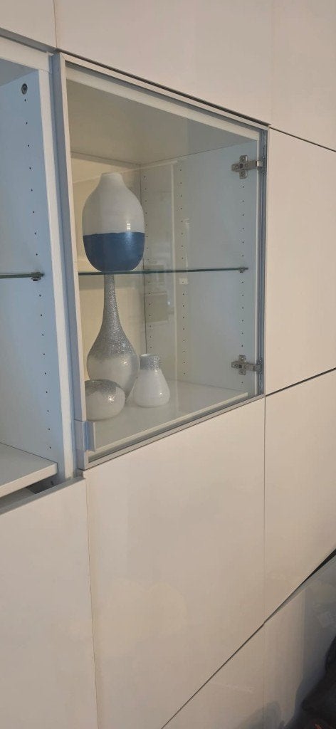 Besta glazen Vitrinedeur 60x64, Huis en Inrichting, Ophalen, Met klep(pen), Minder dan 150 cm, Minder dan 25 cm